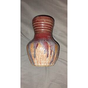 Drip Vase, Art Pottery, Glazed, 5.5" Signed On Bottom